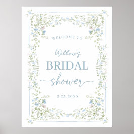 Heirloom Hydrangea Bridal Shower Welcome Poster ポスター