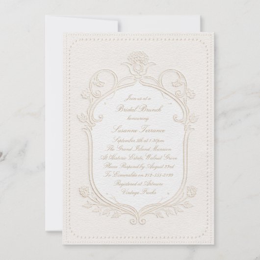 Heirloom Rococo Bridal Shower Brunch 招待状 (正面)