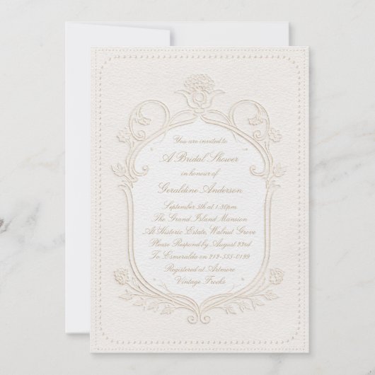 Heirloom Rococo Bridal Shower Invitation 招待状 (正面)