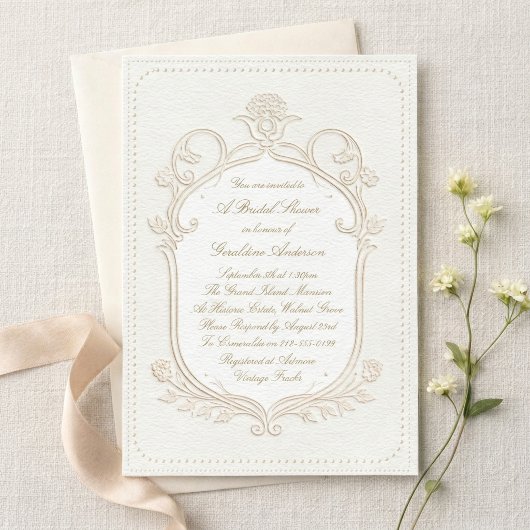 Heirloom Rococo Bridal Shower Invitation 招待状