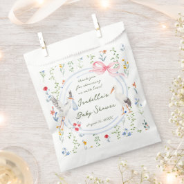 Heirloom Rose Bow and Stork Baby Shower  フェイバーバッグ