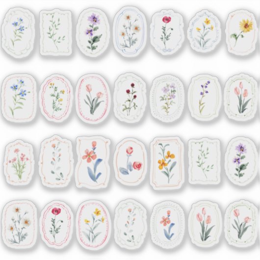 Heirloom Rose Ribbon and Stork Baby Shower  シール (正面)