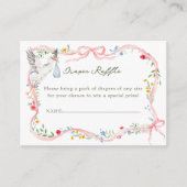 Heirloom Rose Ribbon and Stork Diaper Raffle  エンクロージャーカード (正面)