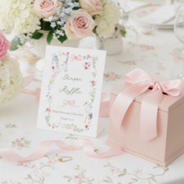 Heirloom Rose & Ribbon Stork Diaper Raffle 台座サイン