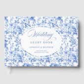 Heirloom Style Navy Roses Toile Guest Book ゲストブック (正面)
