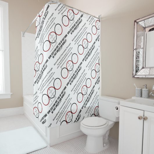 Heisenbergの不確定性原理の物理学のユーモア シャワーカーテン (インサイチュ)