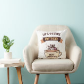 Heiße Schokolade - Süßer Waschbär mit Donut クッション (椅子)