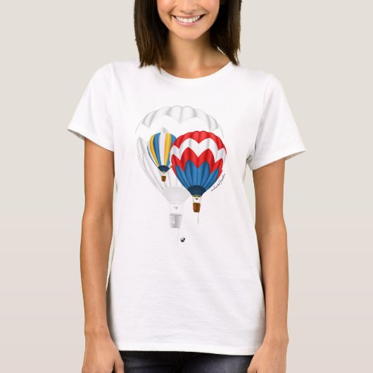 Heissluftballon Abbildung mit Inschrift Tシャツ (正面)