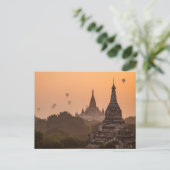 Heißluftballons über Bagan in Myanmar Postkarte ポストカード (スタンド正面)