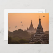Heißluftballons über Bagan in Myanmar Postkarte ポストカード (正面/裏面)