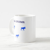 Heja Sverige anpassningsbar mugg med tre älgar コーヒーマグカップ (正面左)
