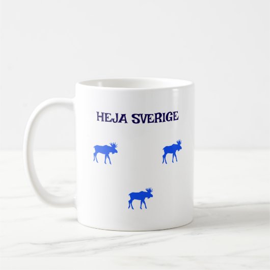 Heja Sverige anpassningsbar mugg med tre älgar コーヒーマグカップ (左)