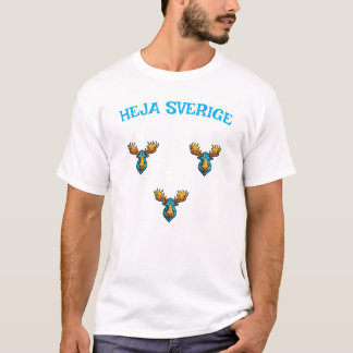 Heja Sverige med tre älgar t-shirt Tシャツ