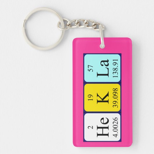 Hekla定期テーブル名キーリング キーホルダー (正面)