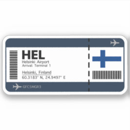 HEL Helsinki，フィンランド空港搭乗券 シール