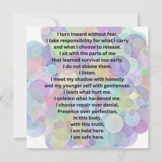 Held Here ノートカード (裏面)