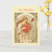 Held in Devotion Vintage Art Nouveau Romance カード (黄色い花)