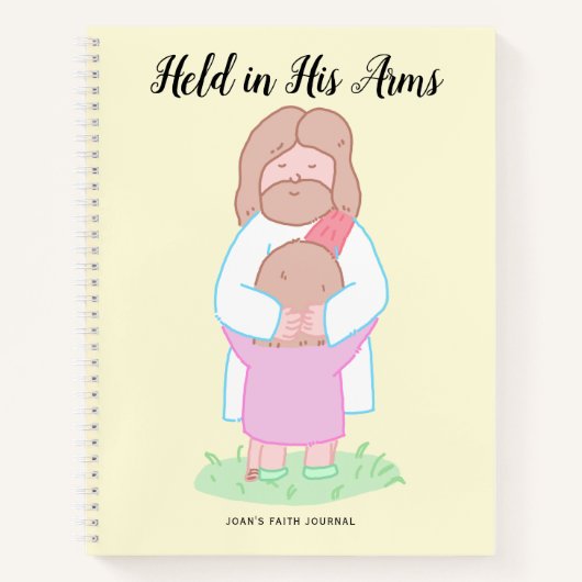 Held in His Arms Scripture personalized ノートブック (正面)