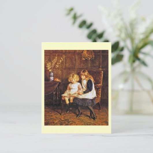 Helen Allingham: The'読's Lesson Art ポストカード (スタンド正面)