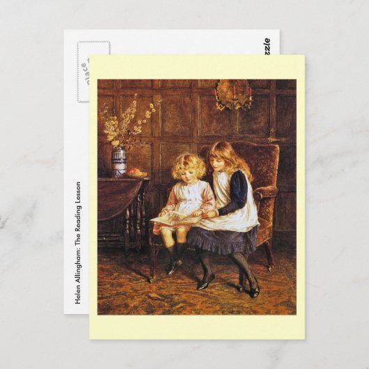 Helen Allingham: The'読's Lesson Art ポストカード (正面/裏面)