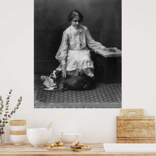 Helen Keller Reading Braille, 1904 ポスター (キッチン)