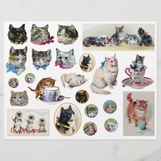 Helena Maguire and Others Vintage Cat Fussy Cuts (正面)