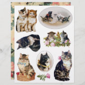 Helena Maguire - Vintage Cat and Kitten Fussy Cuts (正面/裏面)