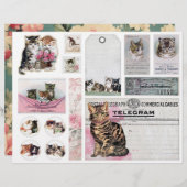 Helena Maguire Vintage Cat, Kitten Fussy Cuts (正面/裏面)