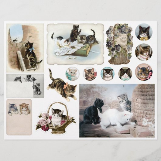 Helena Maguire Vintage Cats & Kittens Fussy Cuts (正面)