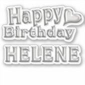Helene Happy Birthday silver Aufkleber Sticker シール (正面)