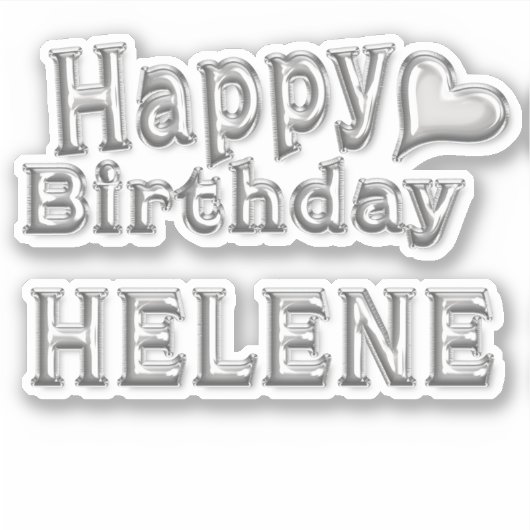 Helene Happy Birthday silver Aufkleber Sticker シール (正面)