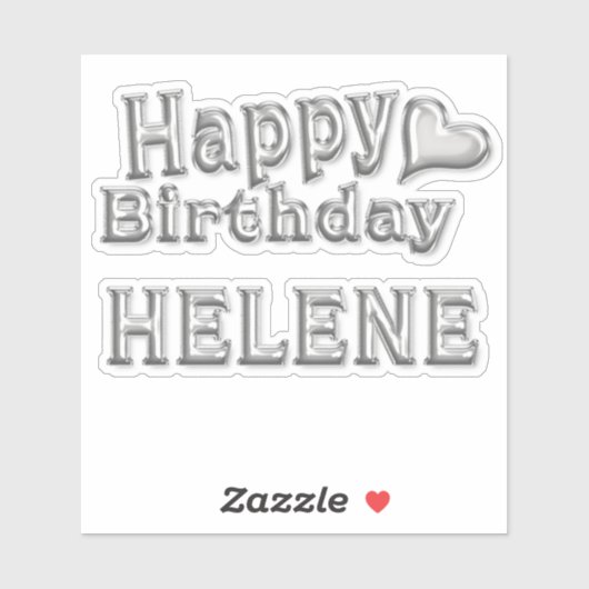 Helene Happy Birthday silver Aufkleber Sticker シール (シート)