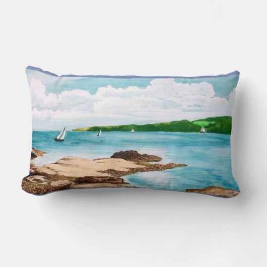 Helfordの川の絵画のクッションの航海 ランバークッション (正面)