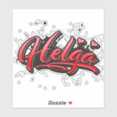Helga red Heart Graffiti Aufkleber Sticker シール (シート)