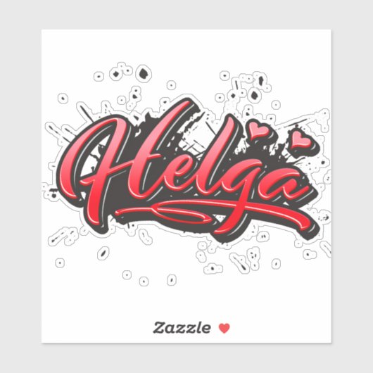 Helga red Heart Graffiti Aufkleber Sticker シール (シート)