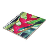 Heliconiaのロブスターの爪の熱帯水彩画の花 タイル (側面)