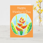 Heliconiaの熱帯花のMothersDayカードテンプレート カード (黄色い花)