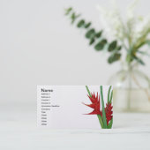 Heliconiaの赤い水彩画 名刺 (スタンド正面)