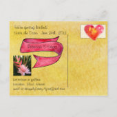 HeliconiaTropical日付の結婚式カードを保存 案内ポストカード (裏面)