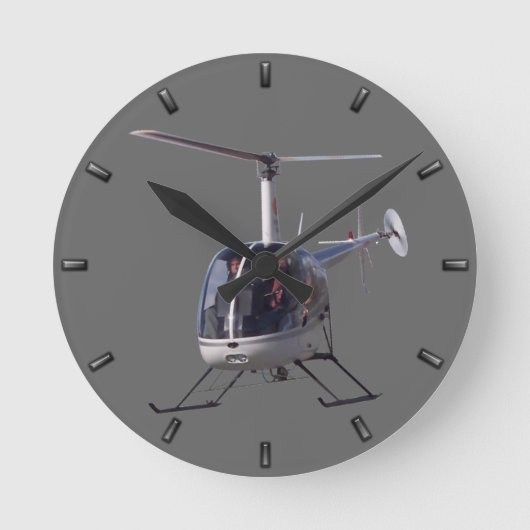 Helicopter Clock Flying Helicopter Wall Clock Gift ラウンド壁時計 (正面)