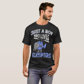 Helicopter Lovers Kids Boys Just A Boy Who Loves H Tシャツ (正面フル)