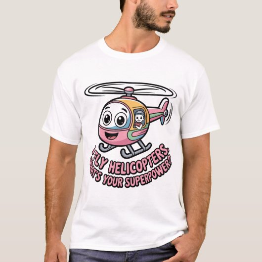 Helicopter Pilot Blueprint – I Fly Helicopters Sup Tシャツ (正面)