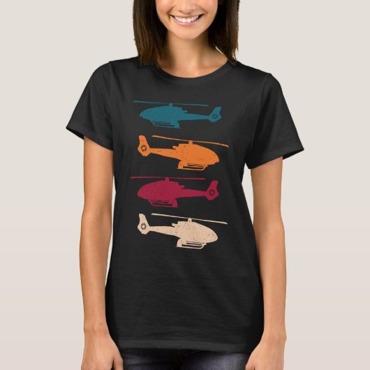 Helicopter Pilot Flying Helicopters Aviation H 120 Tシャツ (正面)