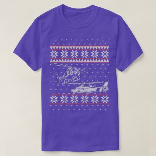 Helicopter pilot Ugly Christmas Sweater Tシャツ (デザイン正面)