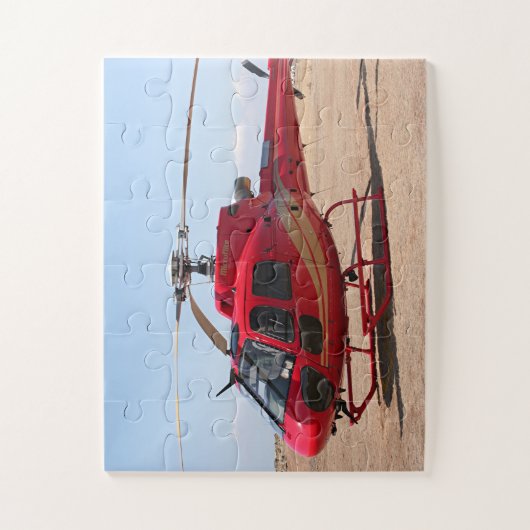 Helicopter, red, aircraft ジグソーパズル (縦)