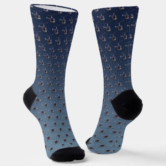 Helicopter Socks Flying Helicopter Socks Customize ソックス (傾斜あり)