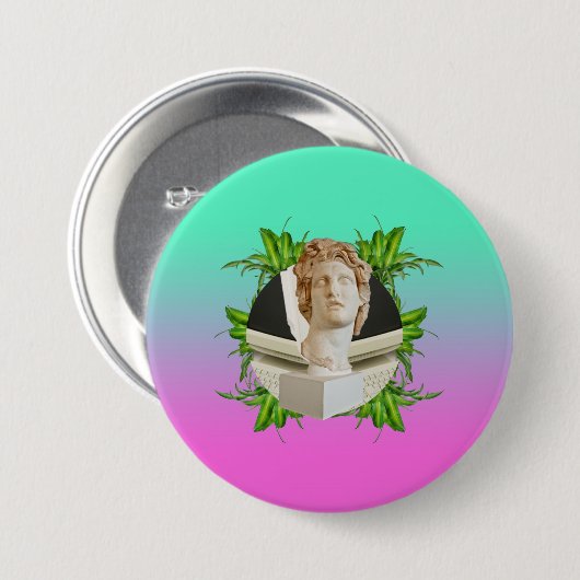 Heliosおよび葉 缶バッジ (正面&裏面)