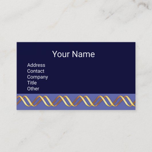 HELIX BIOTECH幾何学的金ゴールド渦巻き青 名刺 (正面)