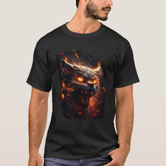 Hell Cat Satanic Cat Evil Cat Cat Mom Cat Dad Cat Tシャツ (正面)