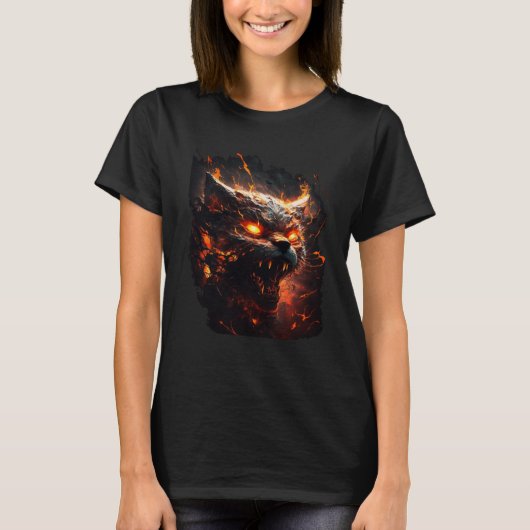 Hell Cat Satanic Cat Evil Cat Cat Mom Cat Dad Cat  Tシャツ (正面)
